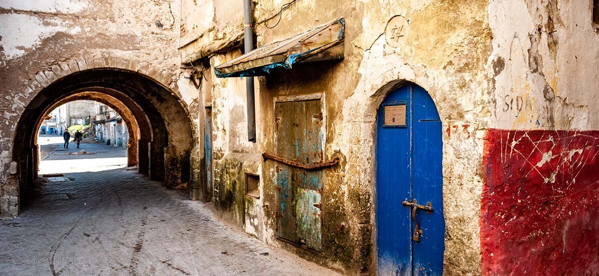 View of former Mellah Jewish quarters, Essaouira, Morocco, Africa