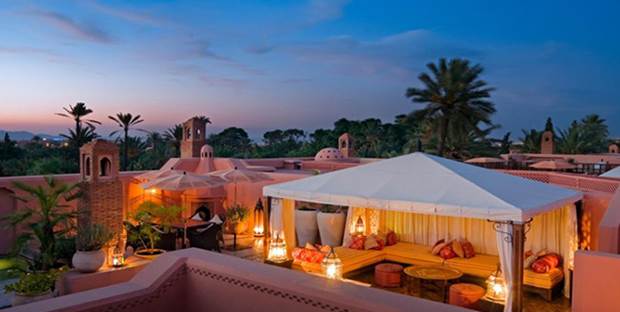 View of Royal Mansour luxury hotel in Marrakech, Morocco