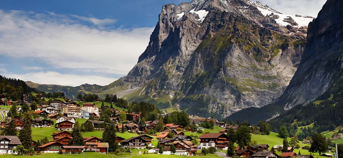 Grindelwald Village in Berner Oberland, Switzerland, Europe