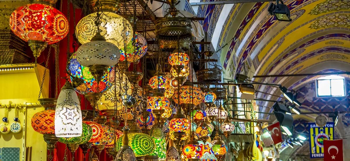 View of the shopping in the Grand Bazaar during luxury international vacation to Istanbul Turkey