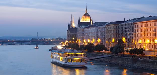 Budapest river cruise at night