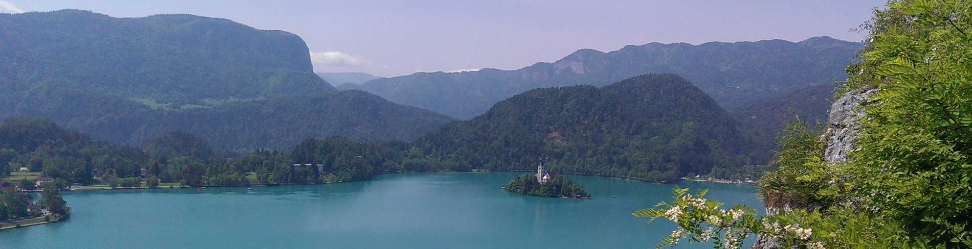 View of Lake Bled during luxury family vacation in Slovenia
