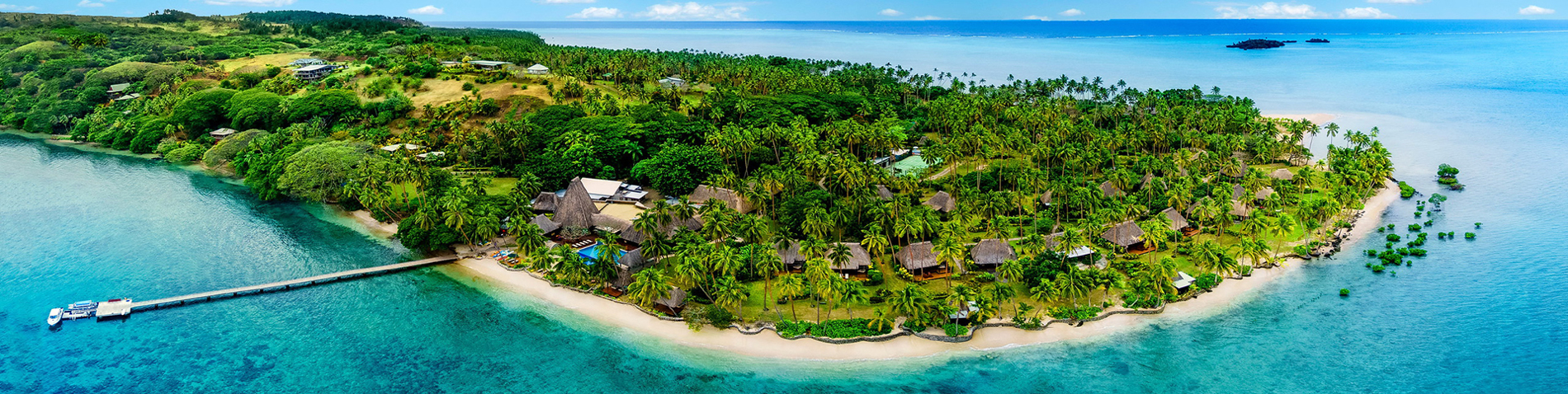 Aerial view of Jean Michel Cousteau Resort, Fiji